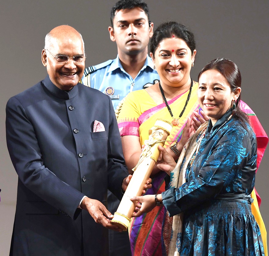 President of India Ram Nath Kovind today presented Nari Shakti Puraskar to Nilza Wangmo 8